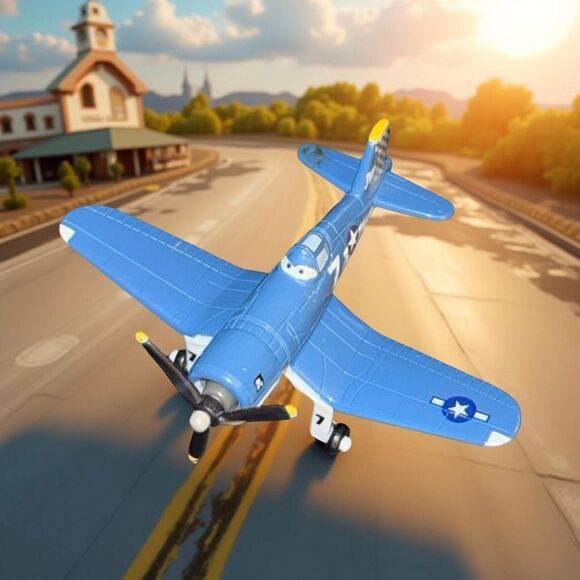 Disney Pixar Planes #7 Skipper Riley Die Cast Airplane Toy Aircraft A40 - Picture 8 of 9